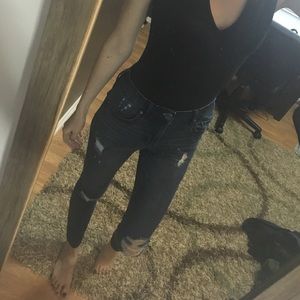 High waisted skinny jeans